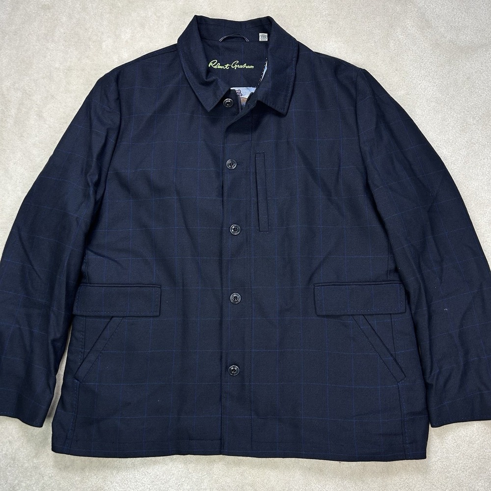 Robert Graham Aleutian Sport Coat Blazer Jacket Men's 3XL Wool Zip Button
